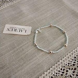 Ralph Lauren Silver and Gold Beaded Bracelet